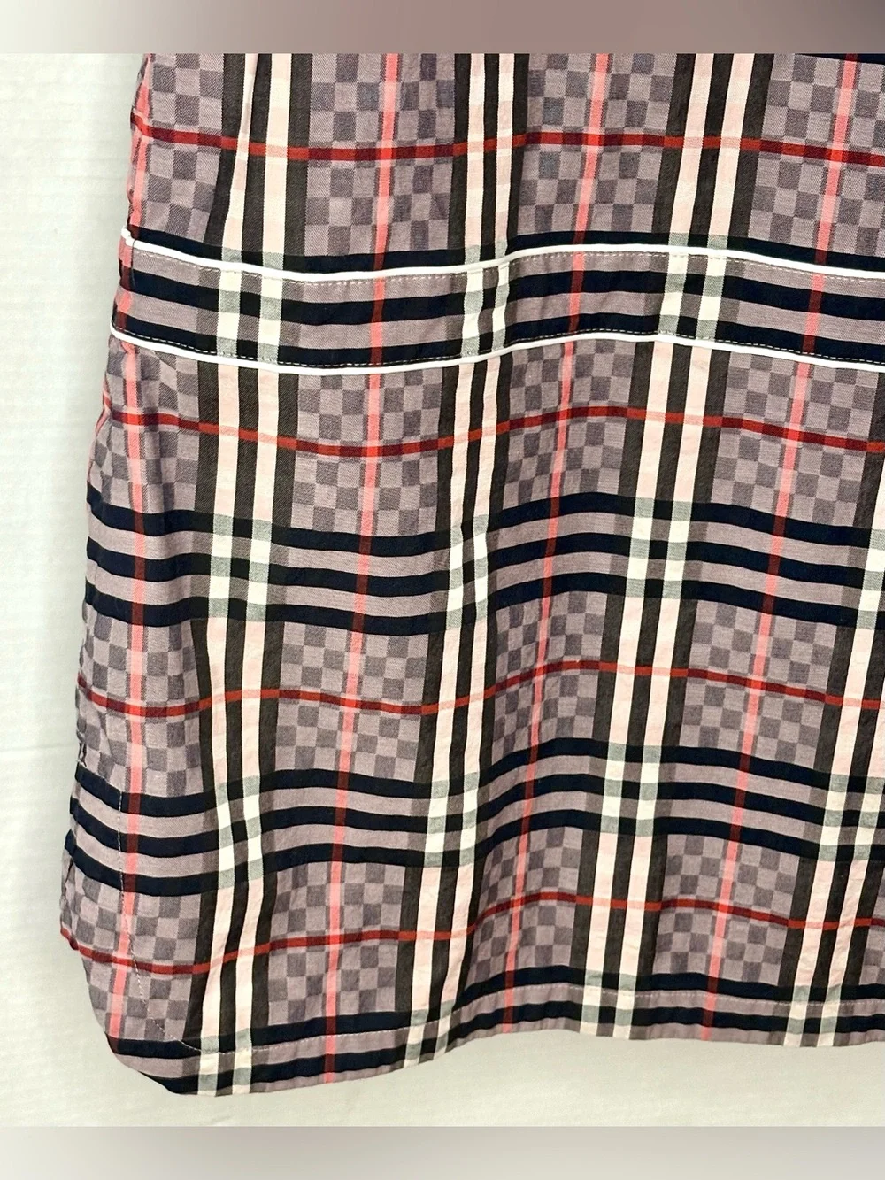 Burberry Girl's Carlotta Checkerboard Plaid Collared Sleeveless Dress size 10Y